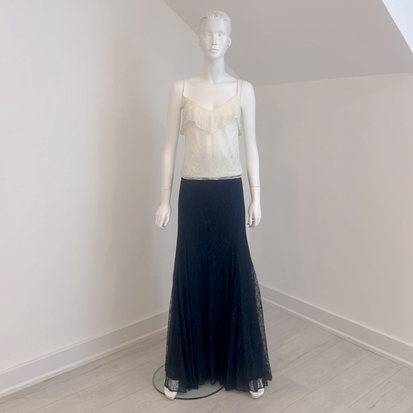 NWT SAMPLE SALE Jenny Yoo 2 piece size 10 Ivory/ Midnight Blue Lace Pristine - Picture 1 of 9